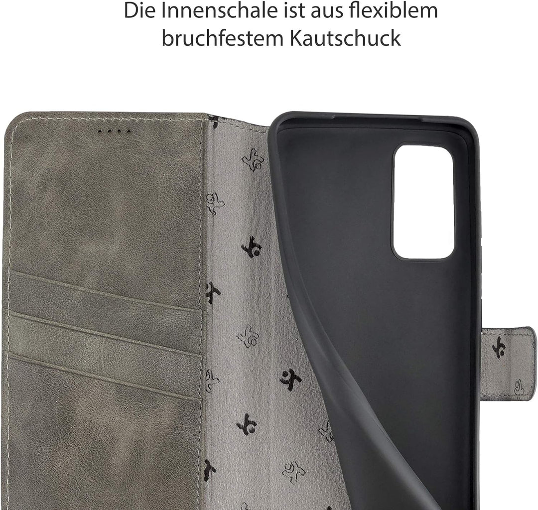 Suncase Book-Style Hülle kompatibel mit Samsung Galaxy S20 Plus Leder Tasche (Slim-Fit) Lederhülle H