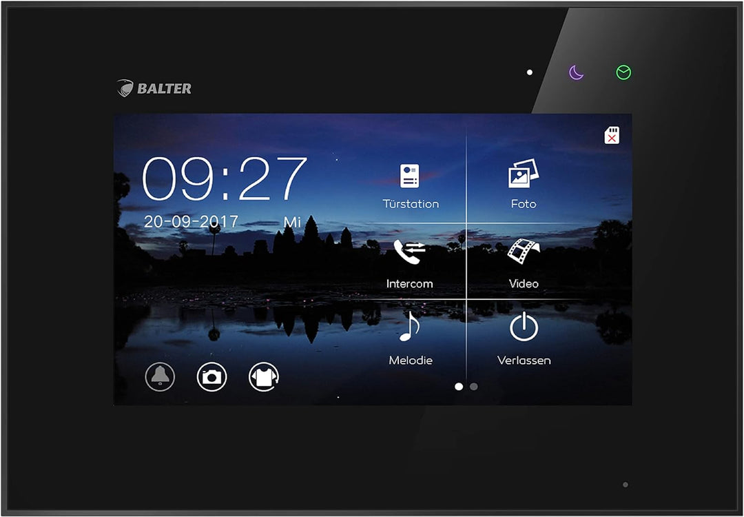 Zusatzmonitor für BALTER EVO Video-Türsprechanlage ✓ Touchscreen 7 Zoll Monitor ✓ 2-Draht BUS, Schwa