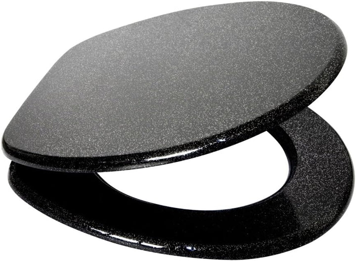 WC Sitz mit Absenkautomatik, hochwertige Oberfläche, einfache Montage, stabile Scharniere, Glitzer S