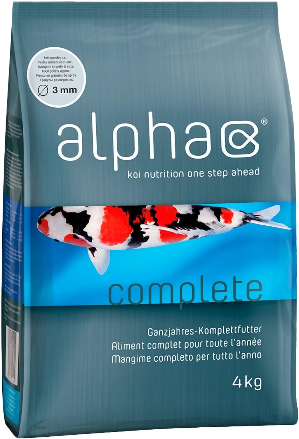 alpha Koifutter Complete 4kg - 3 mm - koinutrition one Step Ahead - Schwimmfutter Ganzjahresfutter f