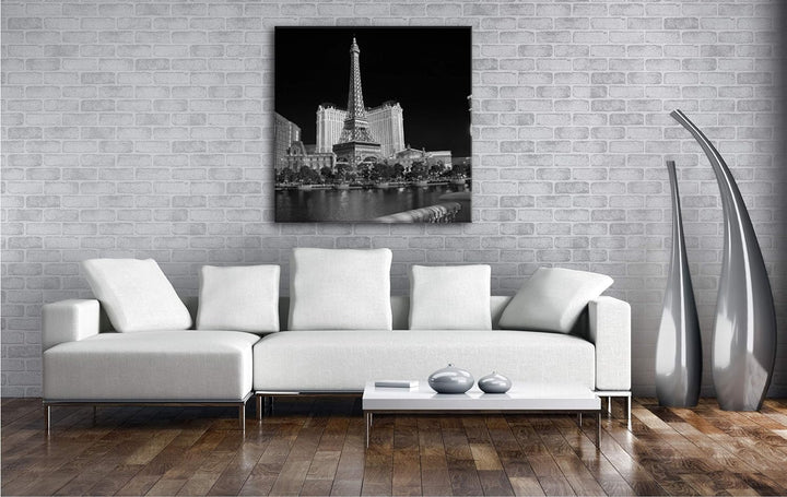 deyoli Miniatur Eiffelturm in Las Vegas Format: 70x70 Effekt: Schwarz&Weiss als Leinwandbild, Motiv