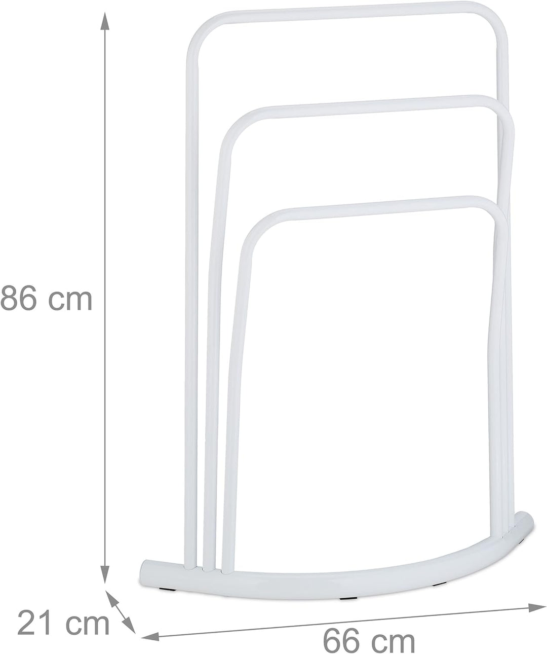 Relaxdays Handtuchhalter stehend, Metall, 3 Stangen, HxBxT: 86 x 66 x 21 cm, Handtuchständer Badezim