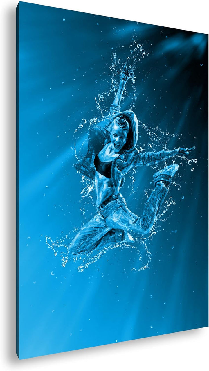 deyoli stylisher Tanz im Wasser Format: 100x70 Effekt: Monocrome Blau als Leinwand, Motiv fertig ger
