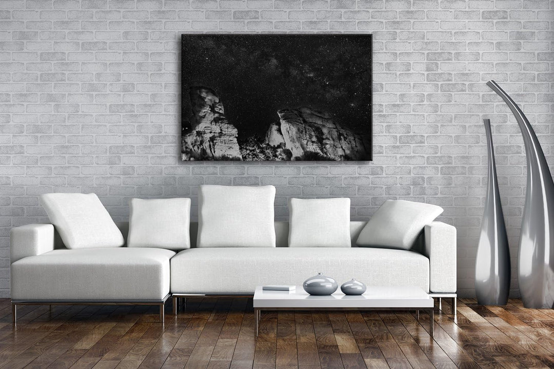 deyoli Sternenhimmel im Grand Canyon Format: 60x40 Effekt: Schwarz/Weiss als Leinwand, Motiv fertig