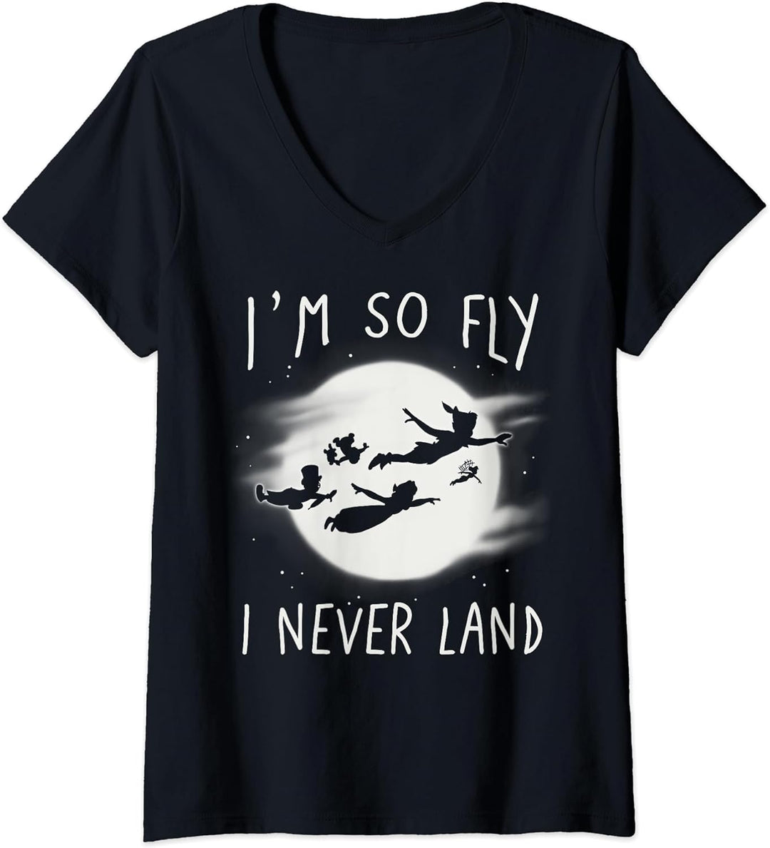 Womens Disney Peter Pan I'm So Fly I Never Land V-Neck T-Shirt