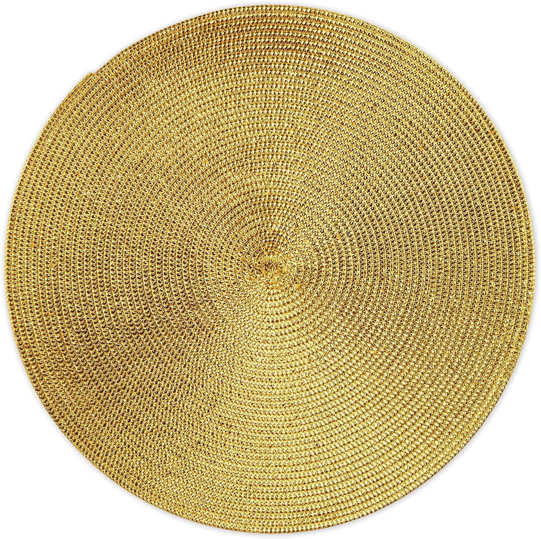 Excelsa Platzsets, rund, 36 cm Durchmesser, Polypropylen, 6 Stück Diametro: 36 cm. Gold, Diametro: 3