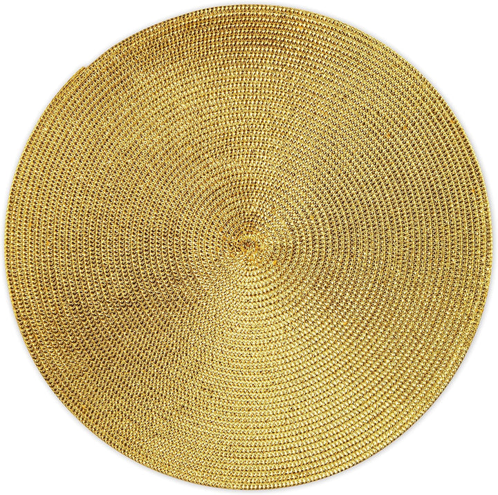 Excelsa Platzsets, rund, 36 cm Durchmesser, Polypropylen, 6 Stück Diametro: 36 cm. Gold, Diametro: 3