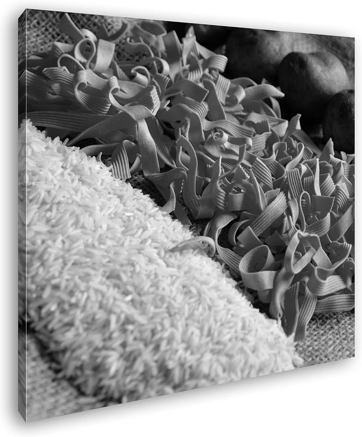 deyoli viele gesunde Lebensmittel im Format: 60x60 Effekt: Schwarz&Weiss als Leinwandbild, Motiv auf