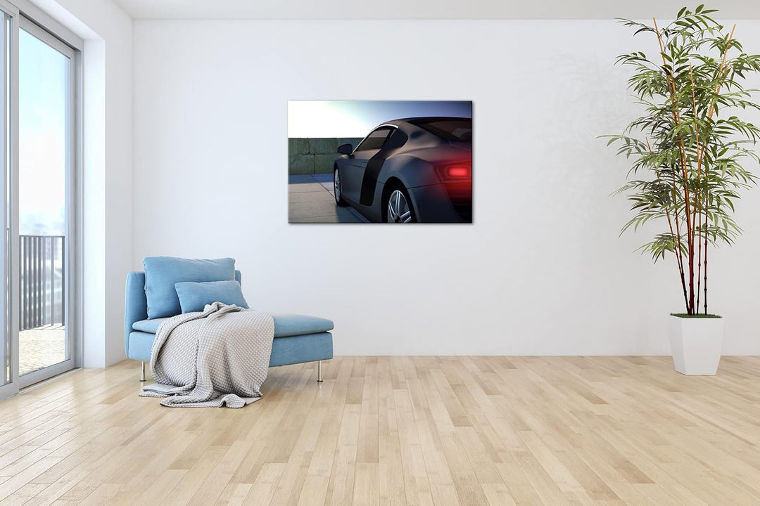 deyoli Sportwagen Illustration Format: 80x60 als Leinwandbild, Motiv fertig gerahmt auf Echtholzrahm