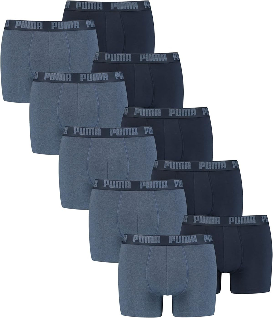 PUMA 10 er Pack Boxer Boxershorts Men Herren Unterhose Pant Unterwäsche, Farbe:037 - Denim, Bekleidu