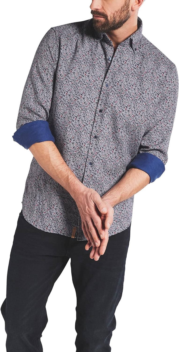 eterna Langarm Hemd Regular Fit Flanell Bedruckt