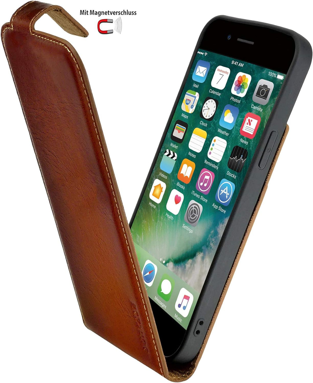 Suncase Original Flip-Style (Ultra-Slim) kompatibel mit iPhone 12 Pro Max (6.7") Hülle Ledertasche T
