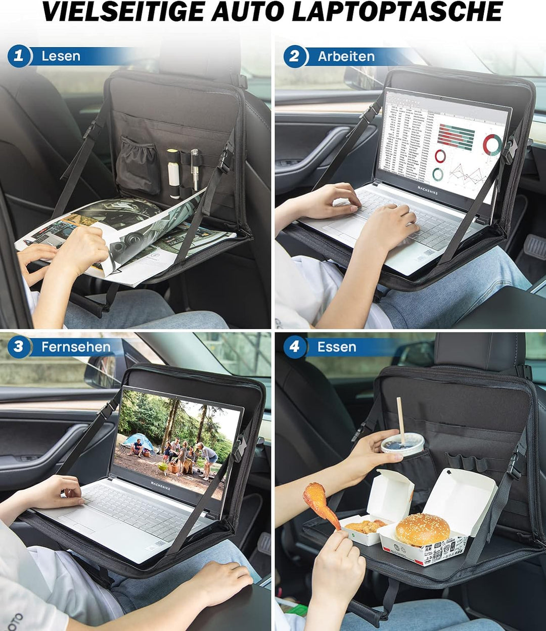 Auto Tisch, Auto Schreibtisch mit GetrÀnkhalter, Multifuktionale Laptophalter Auto zum Essen, Arbeit