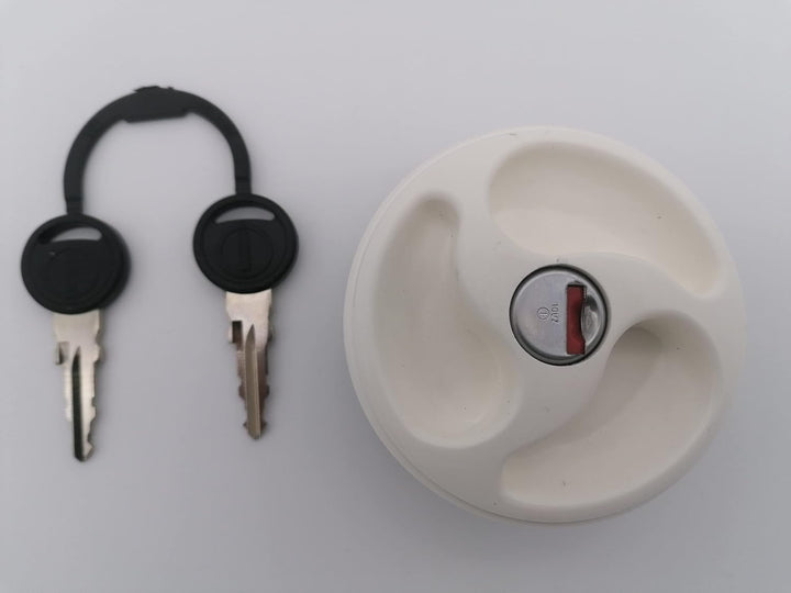 CR-MOESANCO® Weisser Wassertankdeckel für Wohnwagen, mit 3 versenkten Griffen, Wassereinlass mit Reg