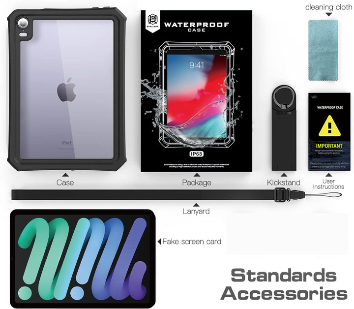 Shellbox Hülle für iPad Mini 6 2021 8,3 Zoll IP68 wasserdichte iPad Mini 6 Case integrierter Display