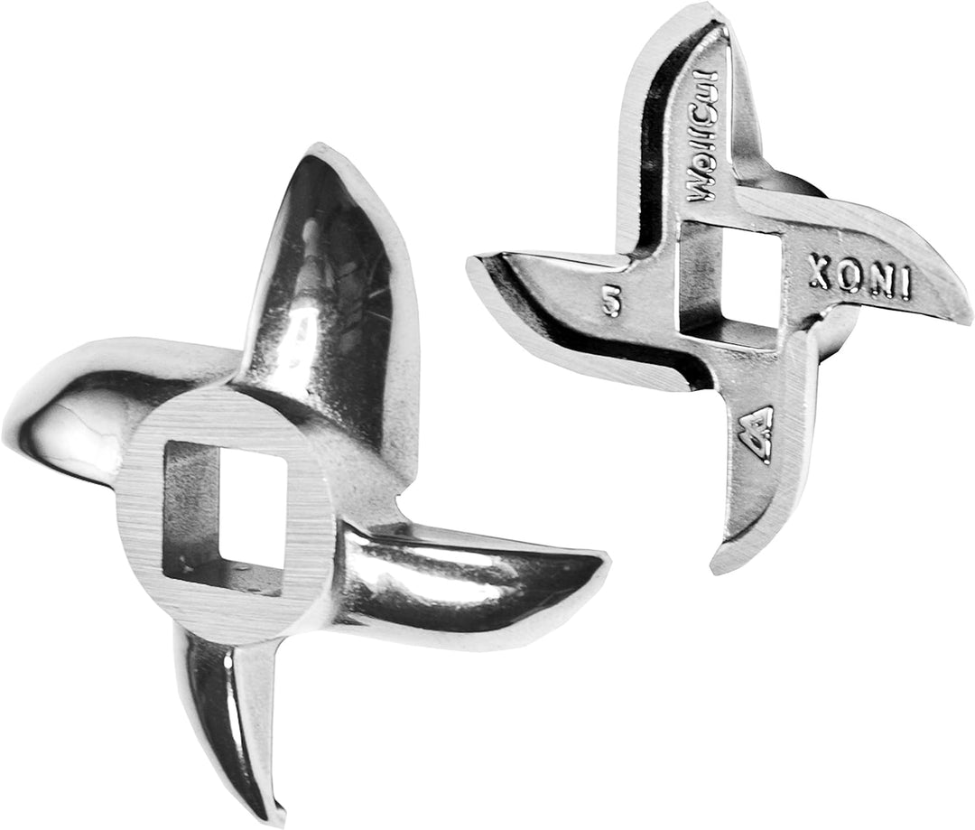 Wolfcut Lochscheibensatz Kompatibel/Ersatz mit alle Fleischwolf Grössen 5 / 3mm + 6mm und 1 Sichelme