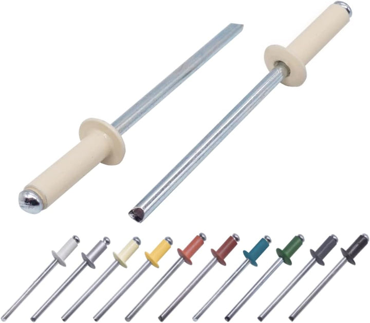 (400 Stück) Lackierte Blindnieten 4,0 x 14 mm, Kuppelkopf, DIN 7337, Aluminiumniete und Stahldorn, P