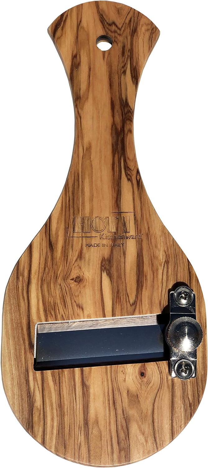 HOT! Kitchenware Trüffelhobel aus Olivenholz, mit Verstellbarer glatten Klinge, Made in Italy