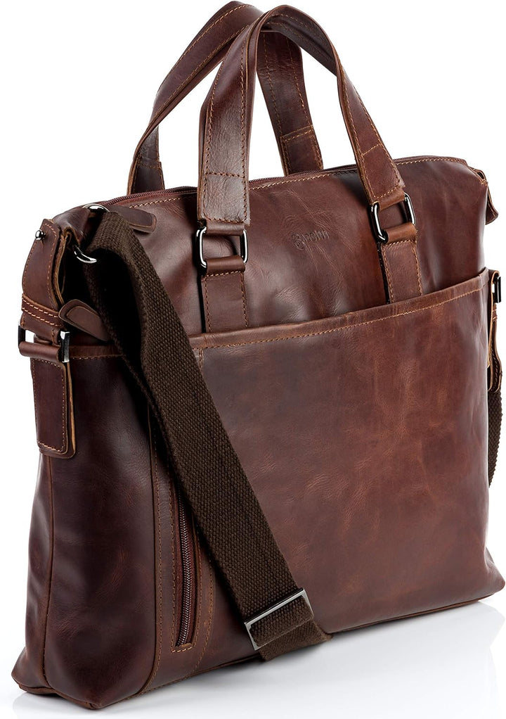 BACCINI Laptoptasche LEANDRO aus Premium Leder I Business-Tasche gross für Herren 15 Zoll extra Lapt