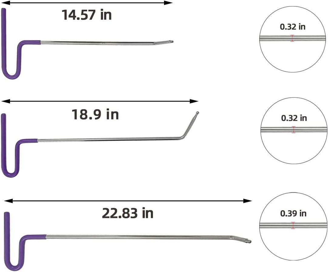 CYGOODS Karosserie-Hakenstangen Kotflügeltür Dings Dent Auto Paintless Hagelentfernungs-Reparaturwer