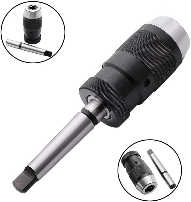 Senrise Schnellspannbohrfutter, selbstspannend, für CNC-Drehmaschinen/-Fräsen, Bohrmaschine, Schwarz