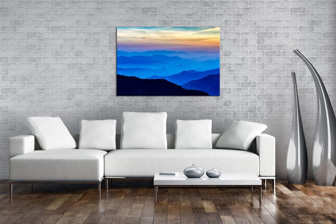 deyoli malerische Berge Format: 60x40 als Leinwandbild, Motiv fertig gerahmt auf Echtholzrahmen, Hoc