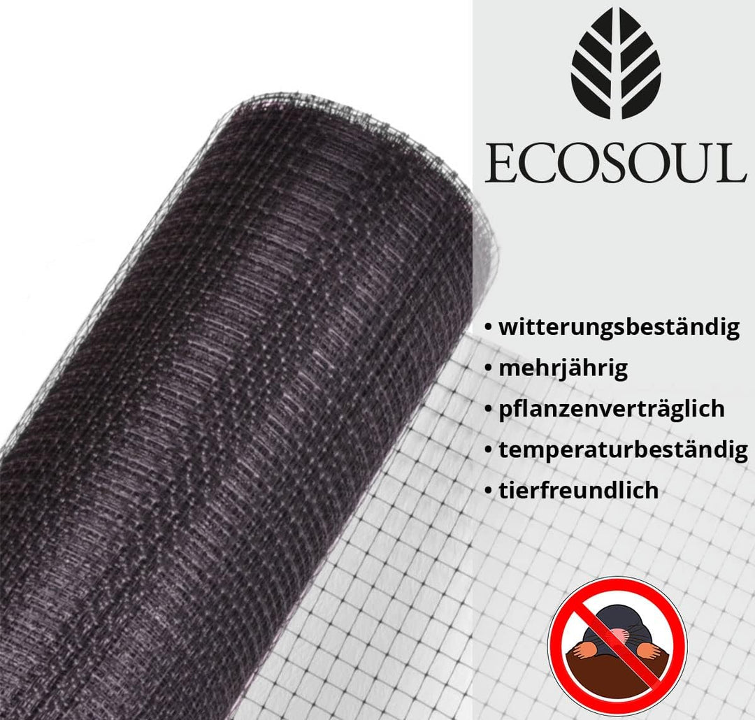 Maulwurfnetz Maulwurfsperre Gartennetz Maulwurfbekämpfung Rasen Rollrasen schwarz Rasengitter Versch