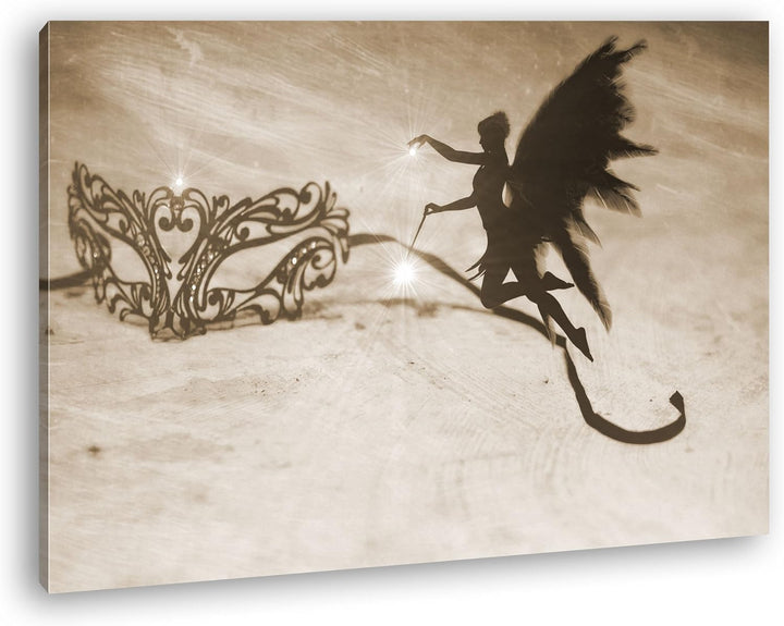 deyoli kleine Elfe verzaubert eine Krone Format: 60x40 Effekt: Sepia als Leinwandbild, Motiv fertig