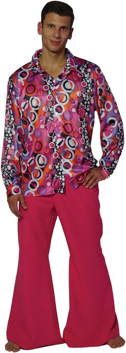 MAYLYNN 13156-L - Hippie Kostüm Candyman, 60-/70-er Jahre Herren Hemd und Schlaghose, Grösse L, L