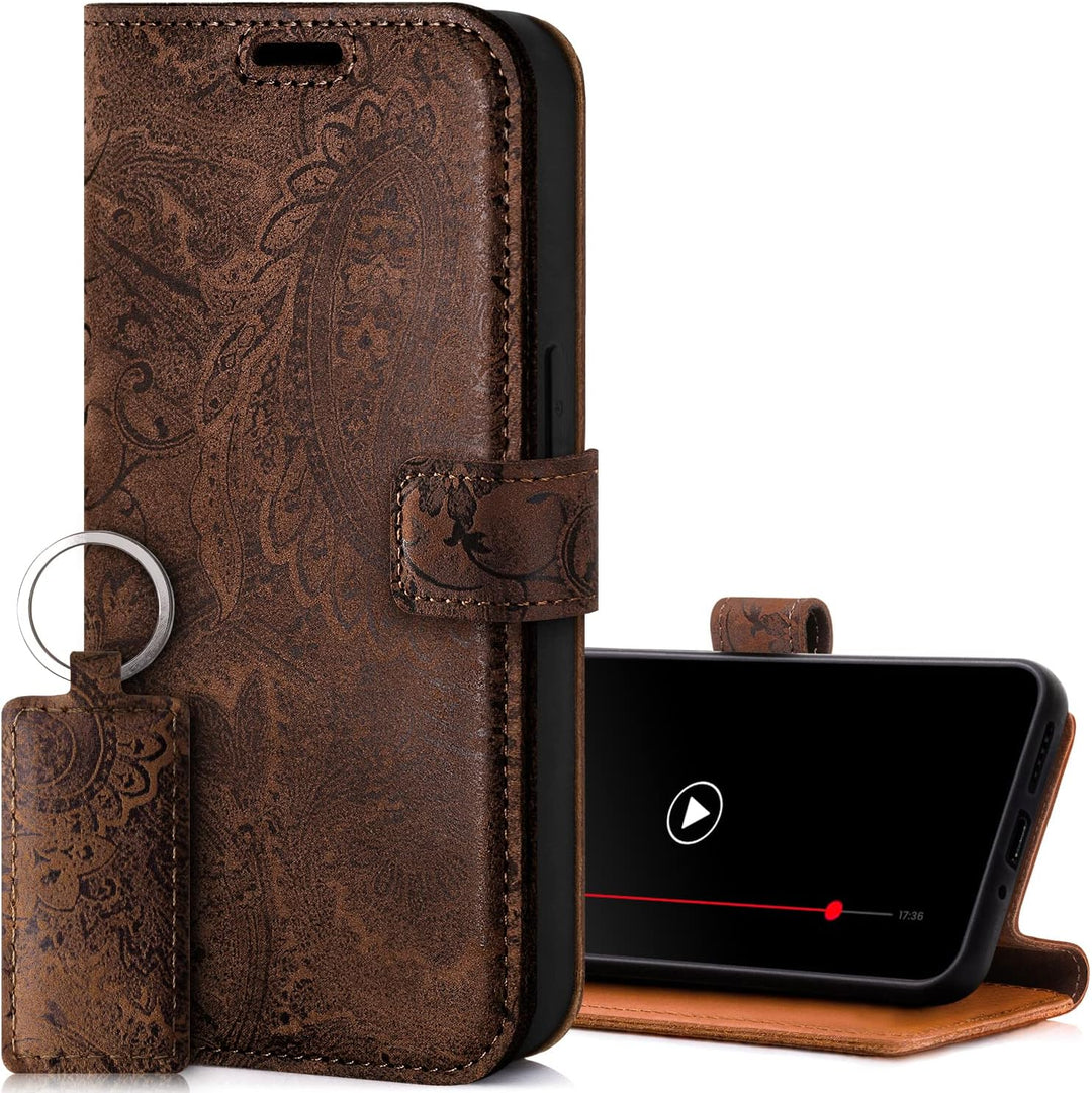SURAZO Premium Handyhülle für Xiaomi Redmi Note 12 Pro 5G Hülle Leder – Klappbare Echtleder Schutzhü
