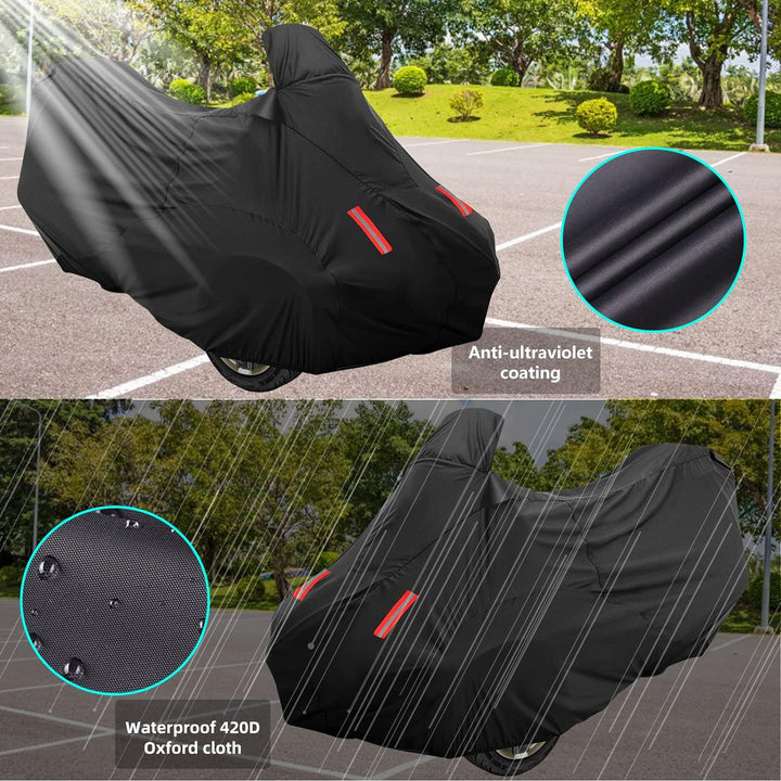 Can Am Spyder Abdeckung 2022, Can Am Spyder Abdeckung Wasserdicht Allwetter, 420D Oxford-Tuch PU-Bes