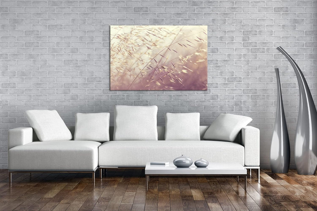 deyoli Wiesengräser Format: 80x60 als Leinwand, Motiv fertig gerahmt auf Echtholzrahmen, Hochwertige