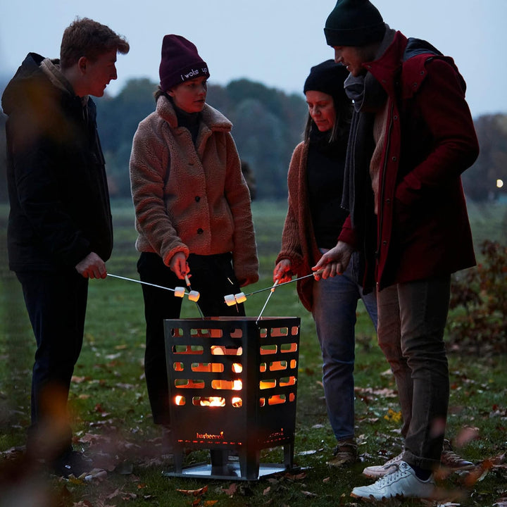 Barbecook Jill feuerschale, eckig, gartendeko rostoptik, Cortenstahl, 38 x 38 x 55 cm