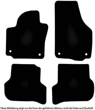 Bär-AfC Auto Fussmatten Premium passend für VW Golf Plus 2005-2007, Autoteppiche Velours Schwarz, Ra