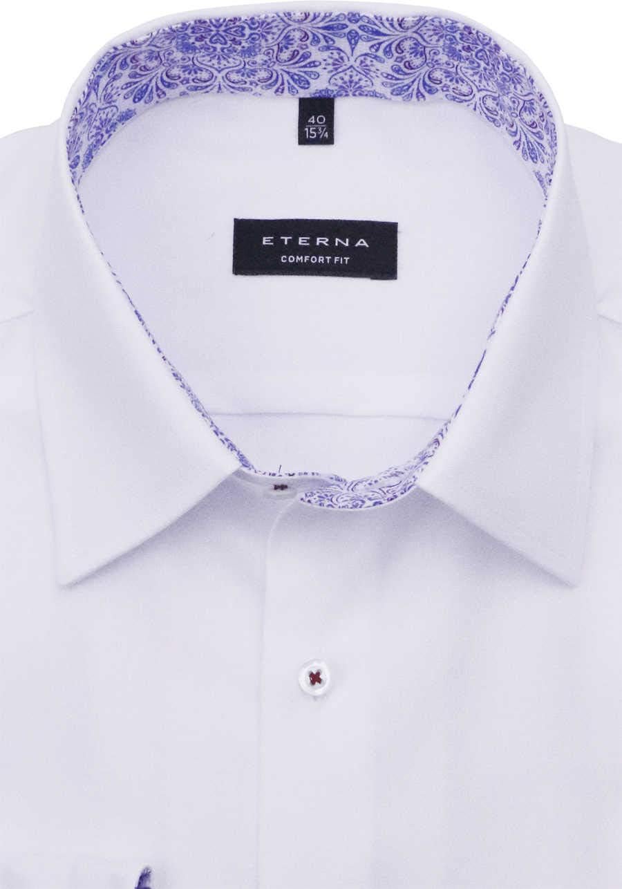 eterna Comfort Fit Hemd Langarm New Kent Kragen Struktur weiss Grösse 54