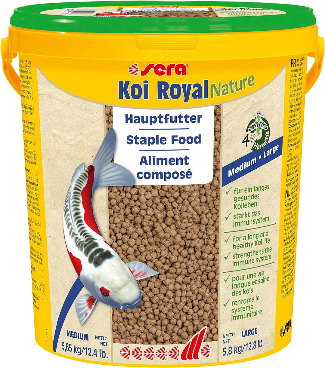 sera 07123 Koi Royal Nature Medium (4 mm) 21 Liter - Hauptfutter BZW. Koifutter für EIN ausgewogenes