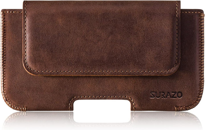 SURAZO Premium 100% Echtleder Gürteltasche für Samsung Galaxy S23 Plus Hülle Leder – Horizontale Hol