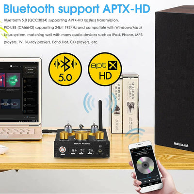 Douk Audio P1 Bluetooth 5.0 HiFi-Verstärker GE5654 Röhrenvorverstärker Valve Tube Preamp Ventil Kopf