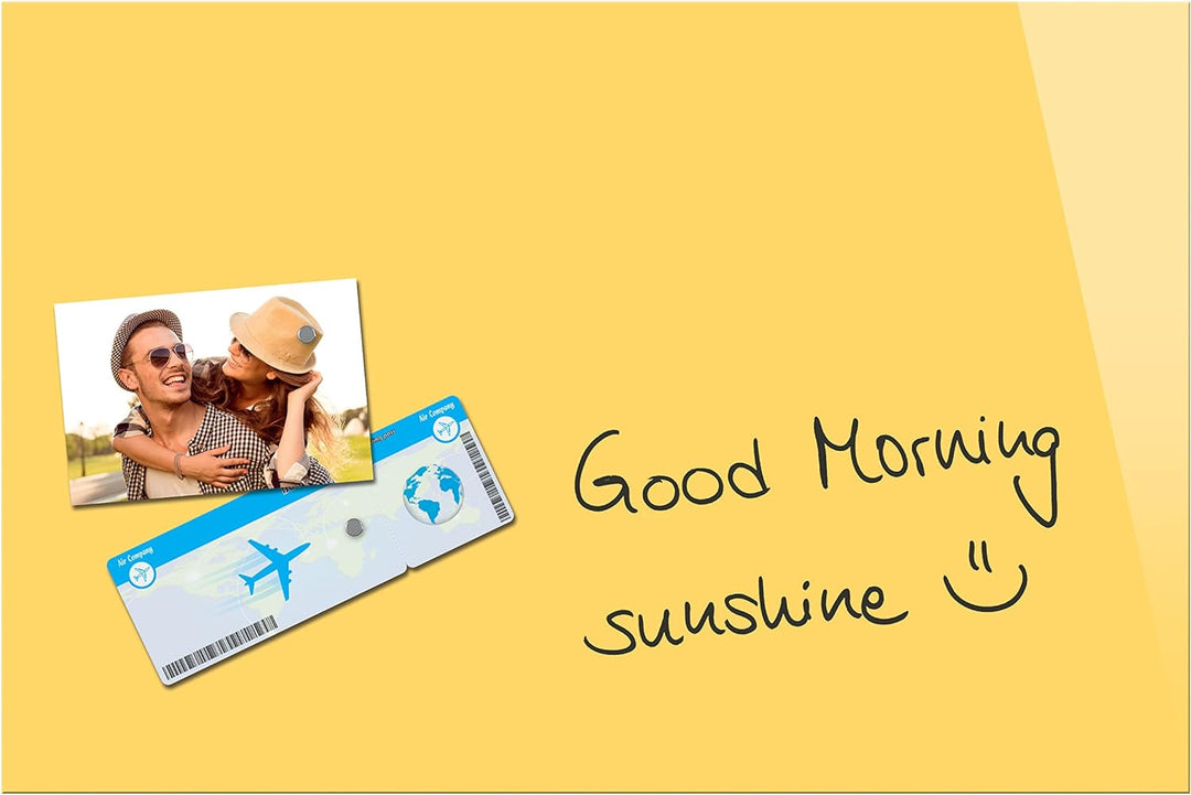 Be!Board B1208 Glas-Magnettafel gelb, 60 x 40 cm, Memoboard magnetisch gelb 60 x 40 cm, gelb 60 x 40