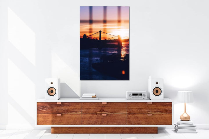 deyoli taumhafte Hängebrücke Format: 80x60 cm als Leinwandbild, Motiv fertig gerahmt auf Echtholzrah