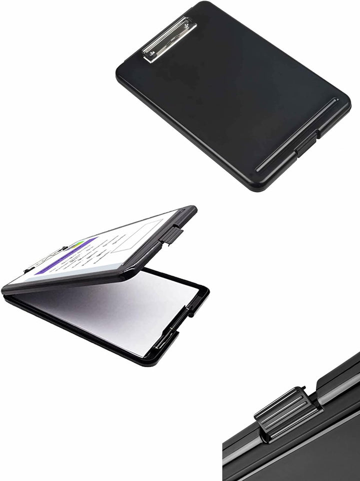 4er A4 Klemmbrett mit Aufbewahrungsfach, Portable Formularhalter mit Aufbewahrungsbox, Portable Schr