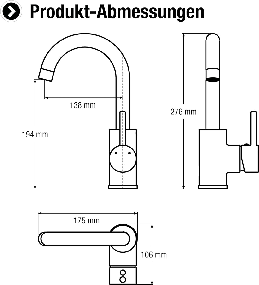 Cornat Waschtisch-Einhebelarmatur "Noir" - Black Edition - Matt schwarzer Messingkörper - Mühelose S