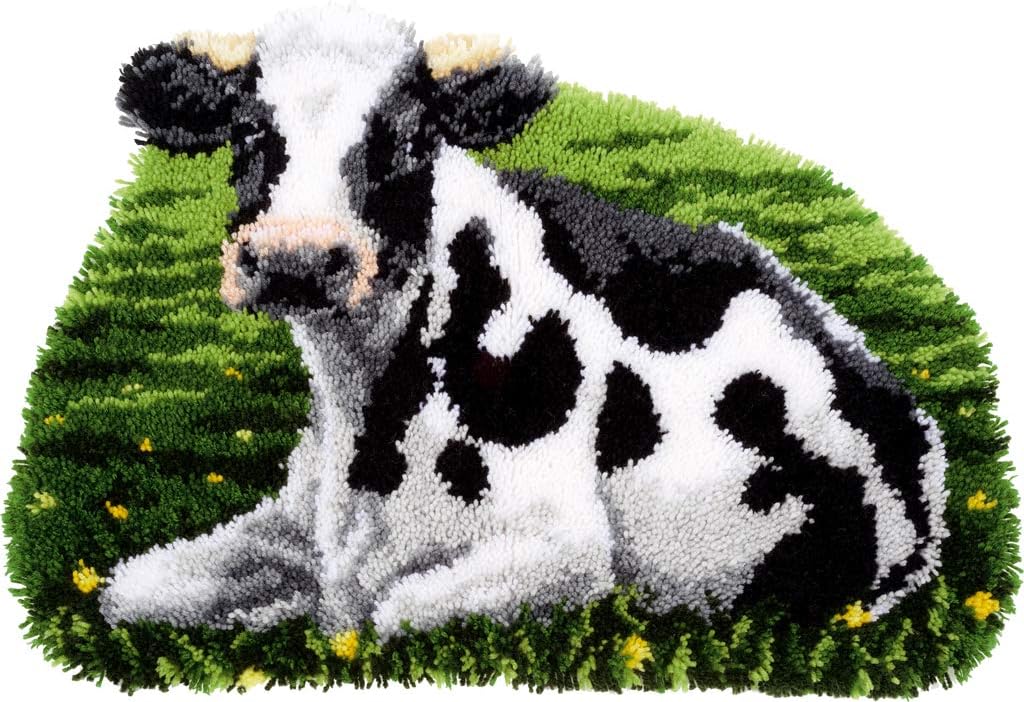 Vervaco Knüpfteppich zum Selbstknüpfen, Baumwolle, weiss, 70 x 47 x 0,3 cm, 70 x 47 x 0,3 cm