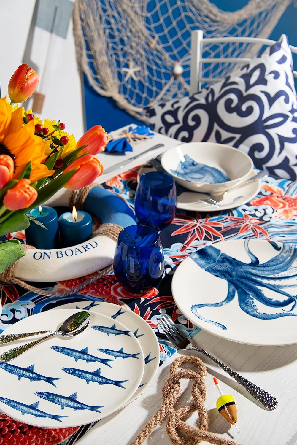 Excelsa 63033 Flore et Faune Platzset, Keramik Ozean, Ozean
