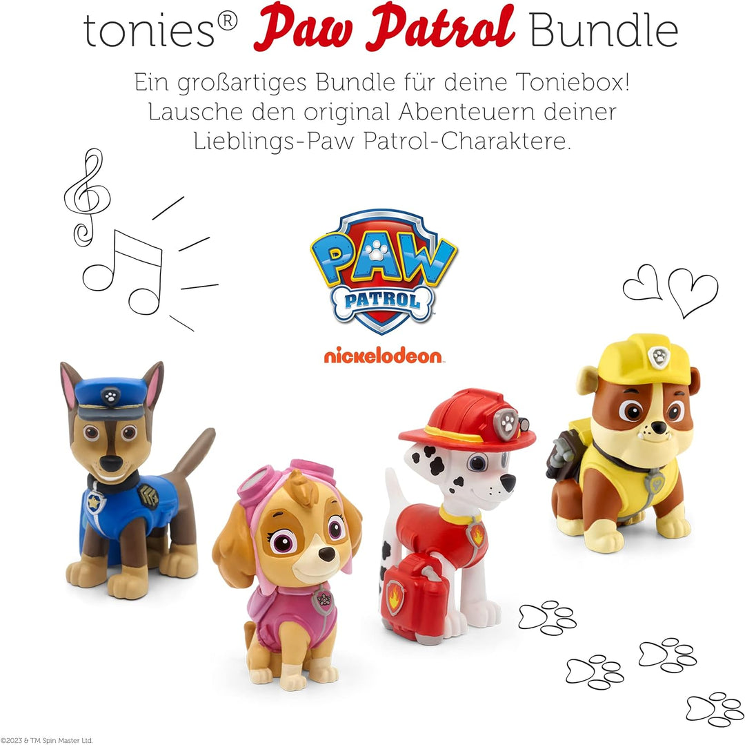 tonies Hörfiguren Bundle für Toniebox, 4 x PAW Patrol Figur, jeweils 4 spannende Geschichten für Kin