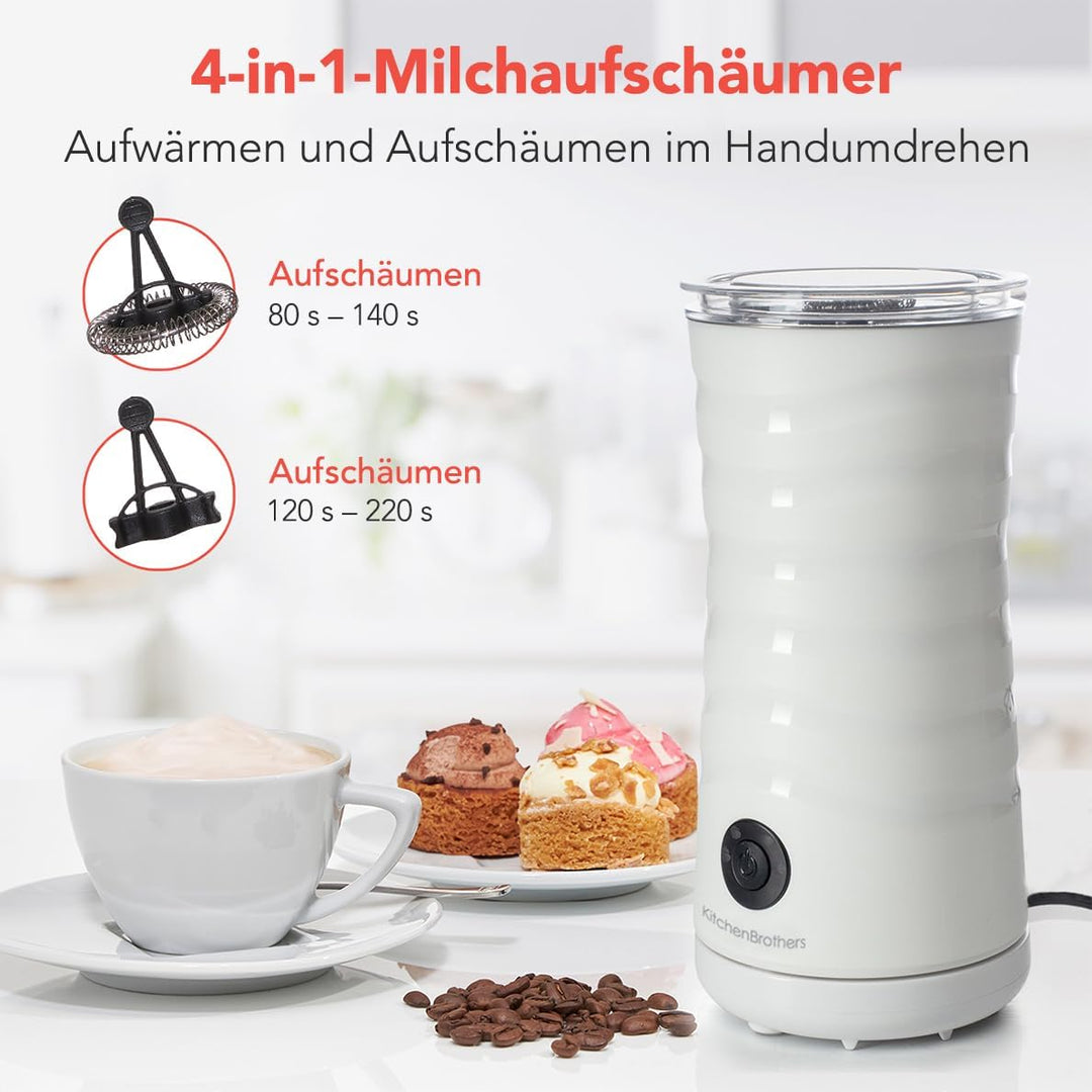 KitchenBrothers Milchaufschäumer Elektrisch - Elektrischer Milchaufschäumer - Milchschäumer Milk Fro