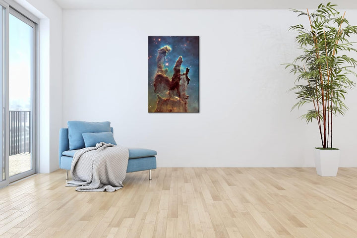 deyoli Säulen der Schöpfung Format: 80x60 als Leinwand, Motiv fertig gerahmt auf Echtholzrahmen, Hoc