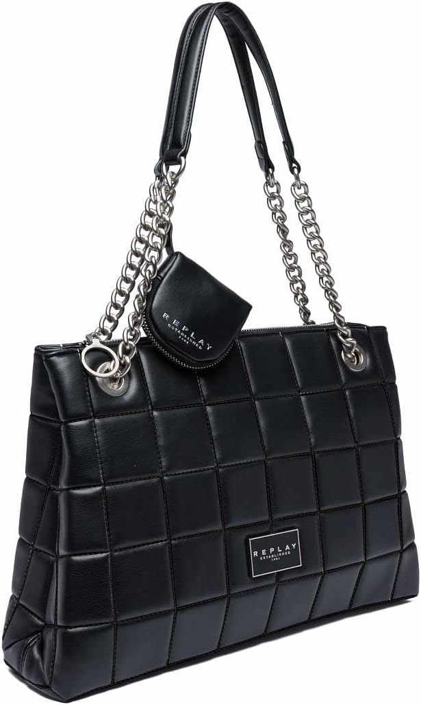 Replay Damen Fw3344 Schultertasche 098 Black, 098 Black