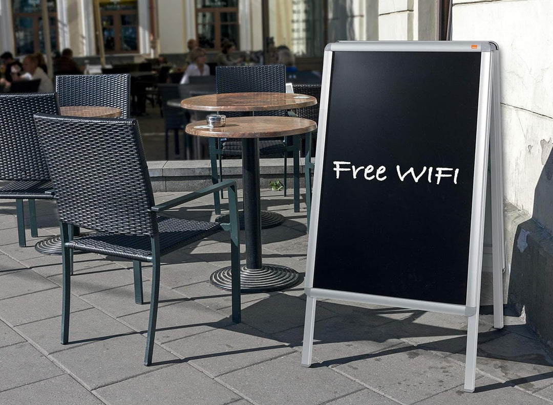 Nobo Premium Plus Tafeleinsatz für Plakatständer und Plakatrahmen, Grösse A1, Kreidetafel mit abwisc