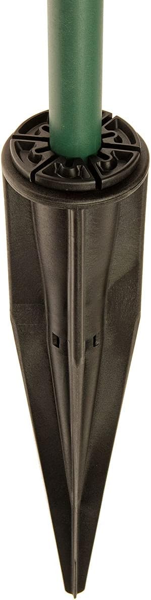 HaGa® Kunststoffpfahl 1 Stück inkl. Bodeneinschlaghülse - Zaunpfahl 3,8cm Stärke x 175cm Höhe - Pfah
